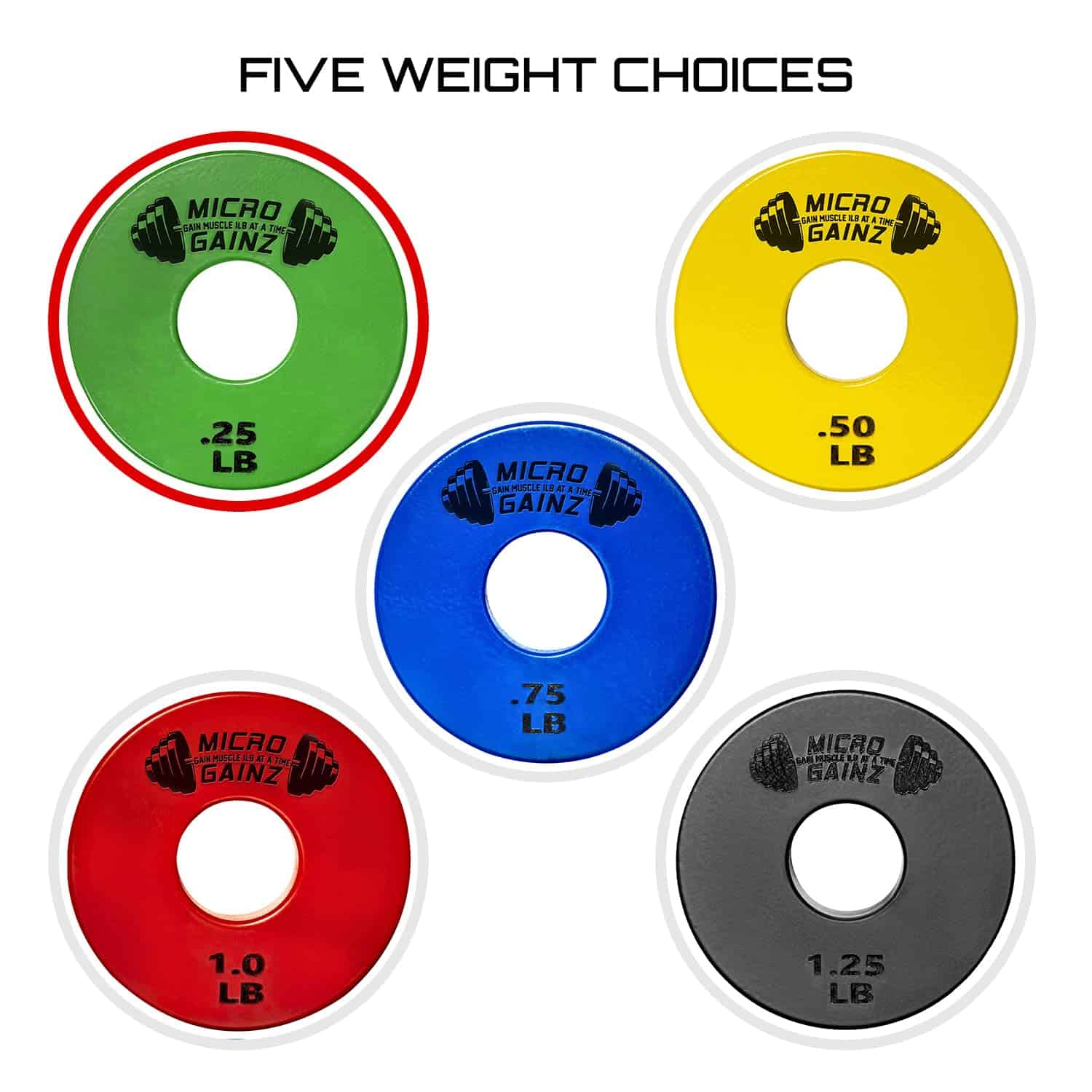Placas de peso Micro Gainz estándar de 1 pulgada con centro - Imagen 5
