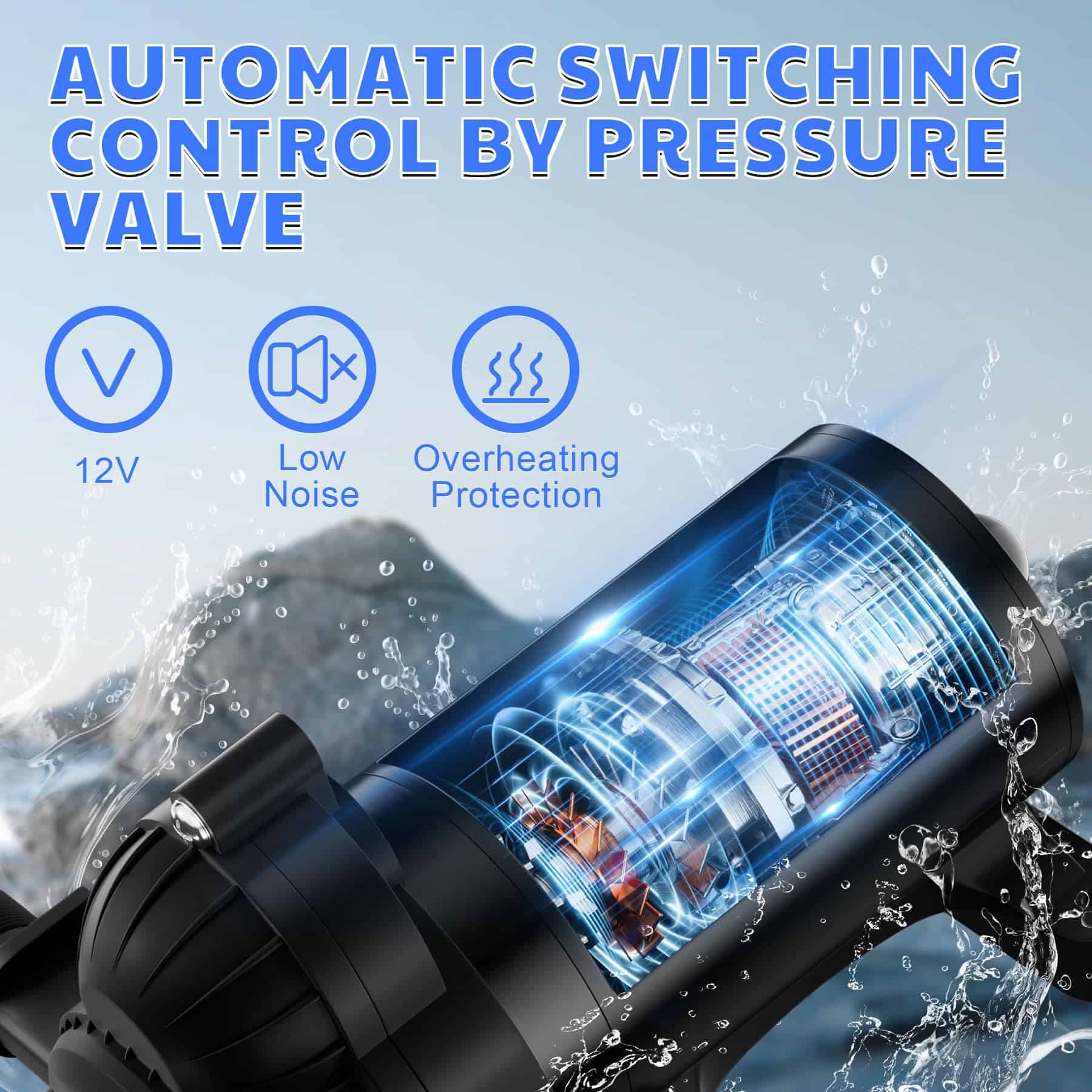 Bomba de Agua RV 2088-422-144, 12V 3.3GPM Bomba de Agua - Imagen 5