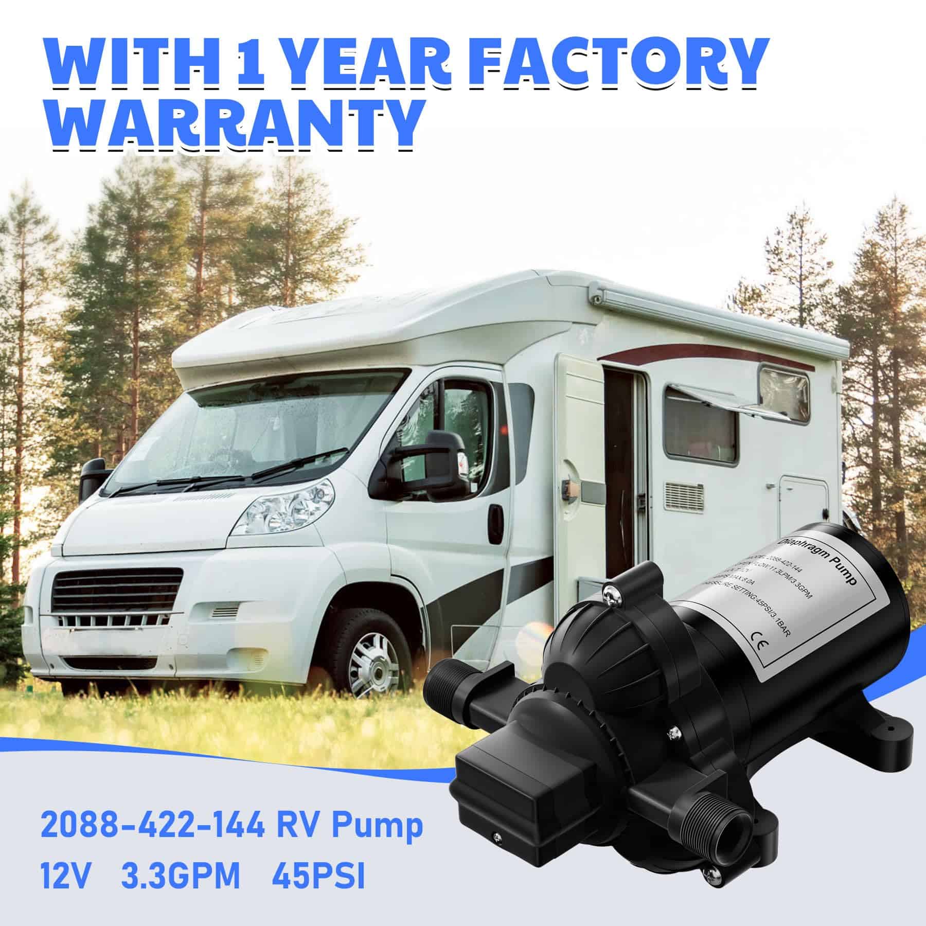 Bomba de Agua RV 2088-422-144, 12V 3.3GPM Bomba de Agua - Imagen 6