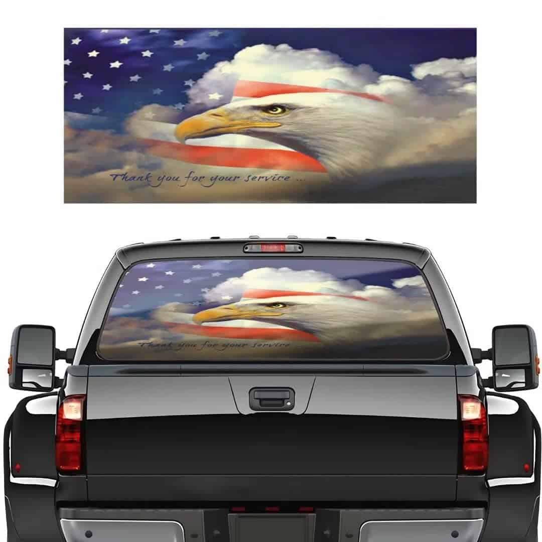 Calcomanías de Bandera de Águila para Ventana Trasera de