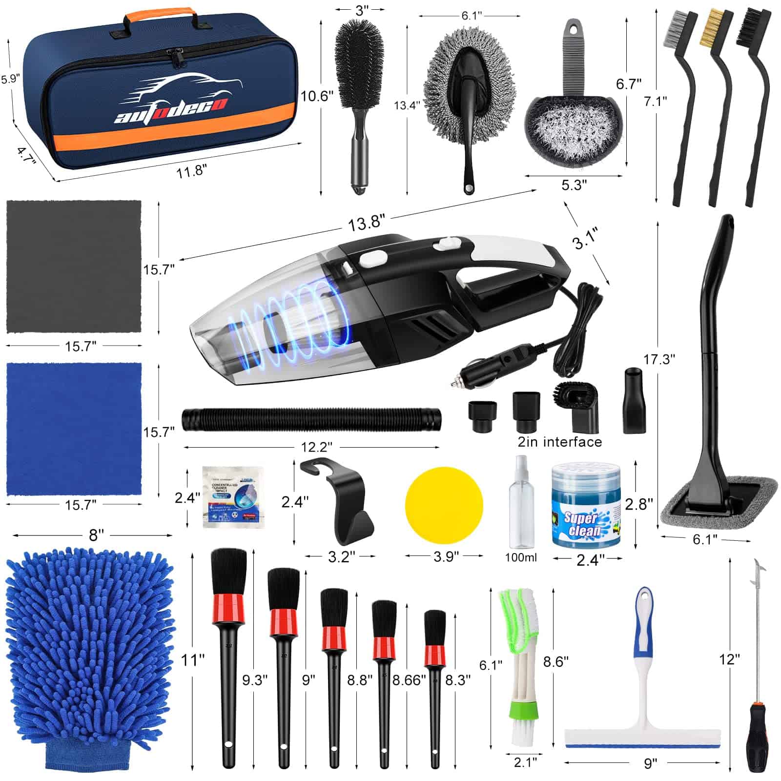 Kit de Limpieza de Coche AUTODECO 39 Piezas para Detallado - Imagen 9