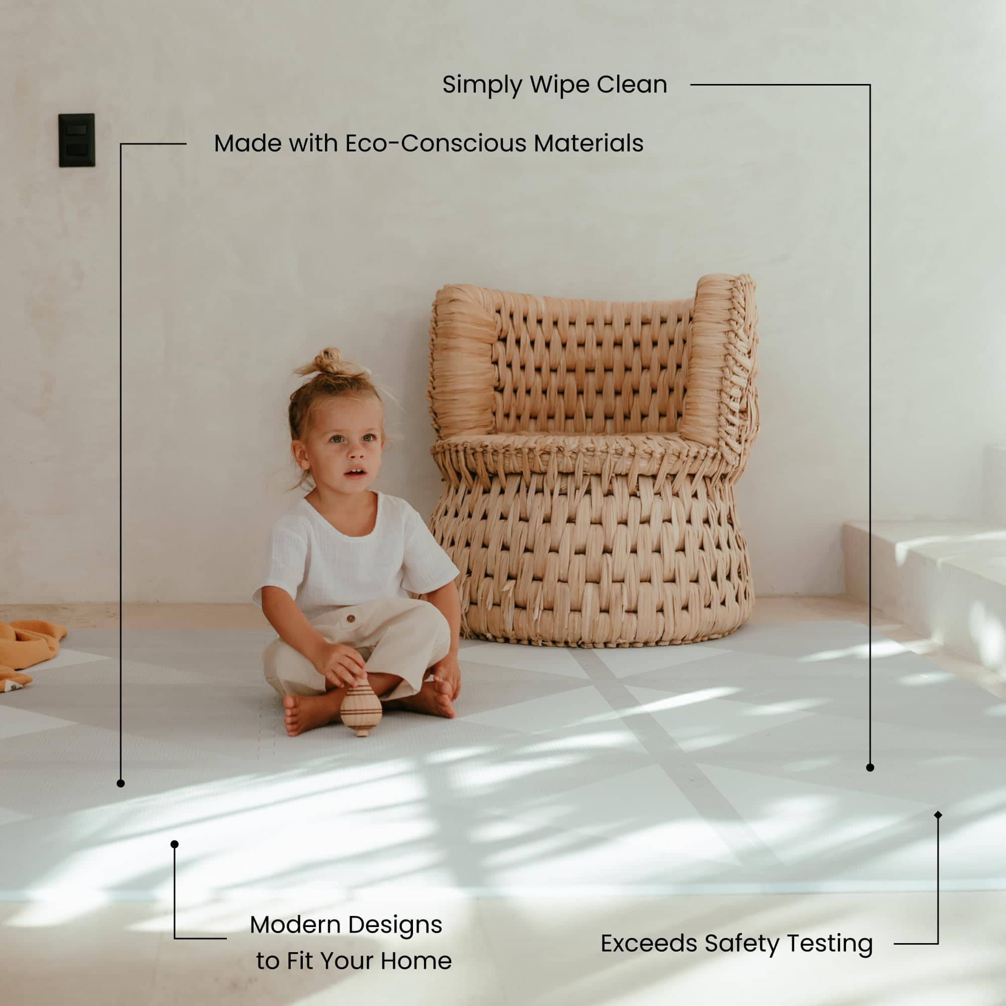 Tapete de juego Toddlekind - Tapete de espuma -Gris suave - Imagen 7