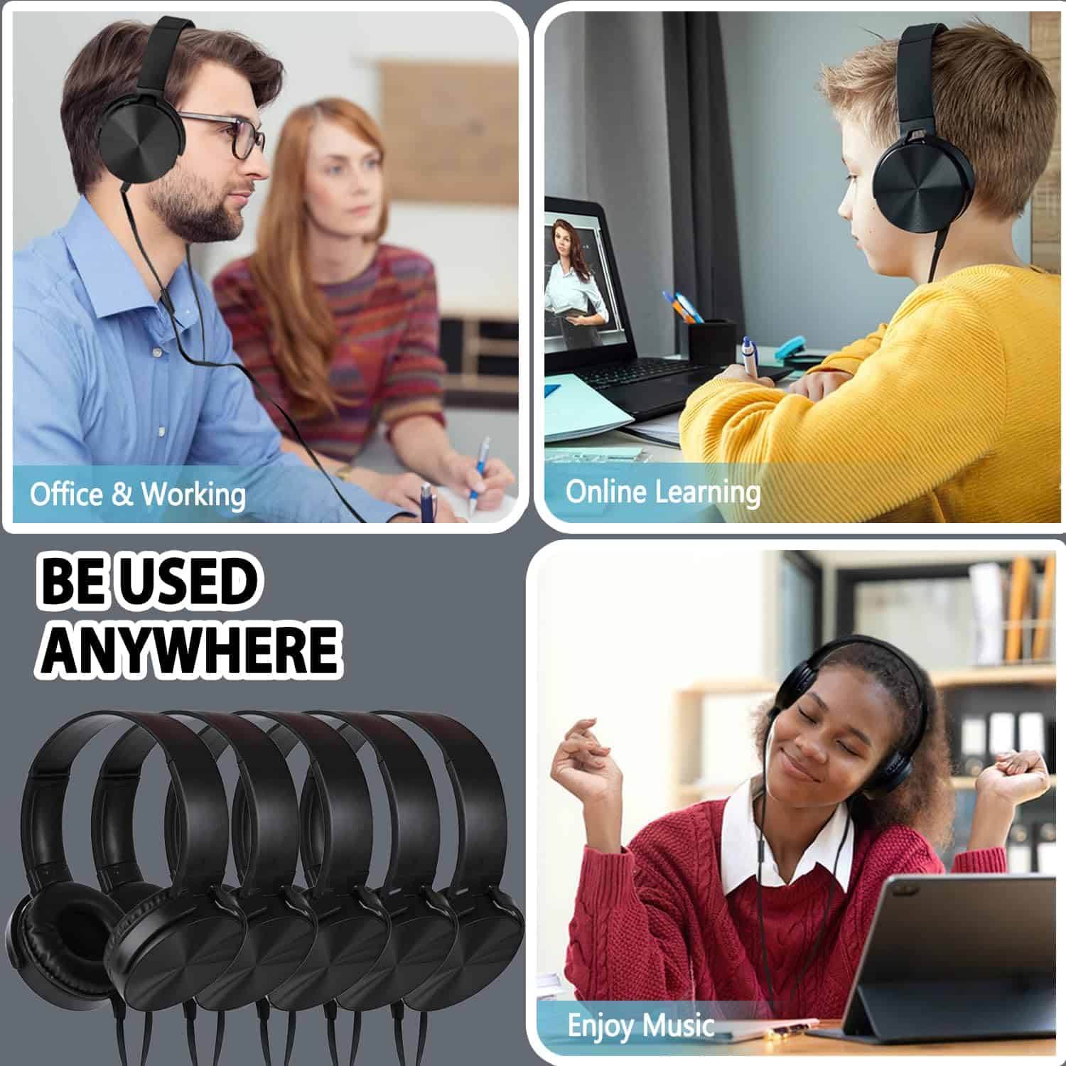 Paquete de 10 auriculares Wensdo con micrófono para niños - Imagen 7