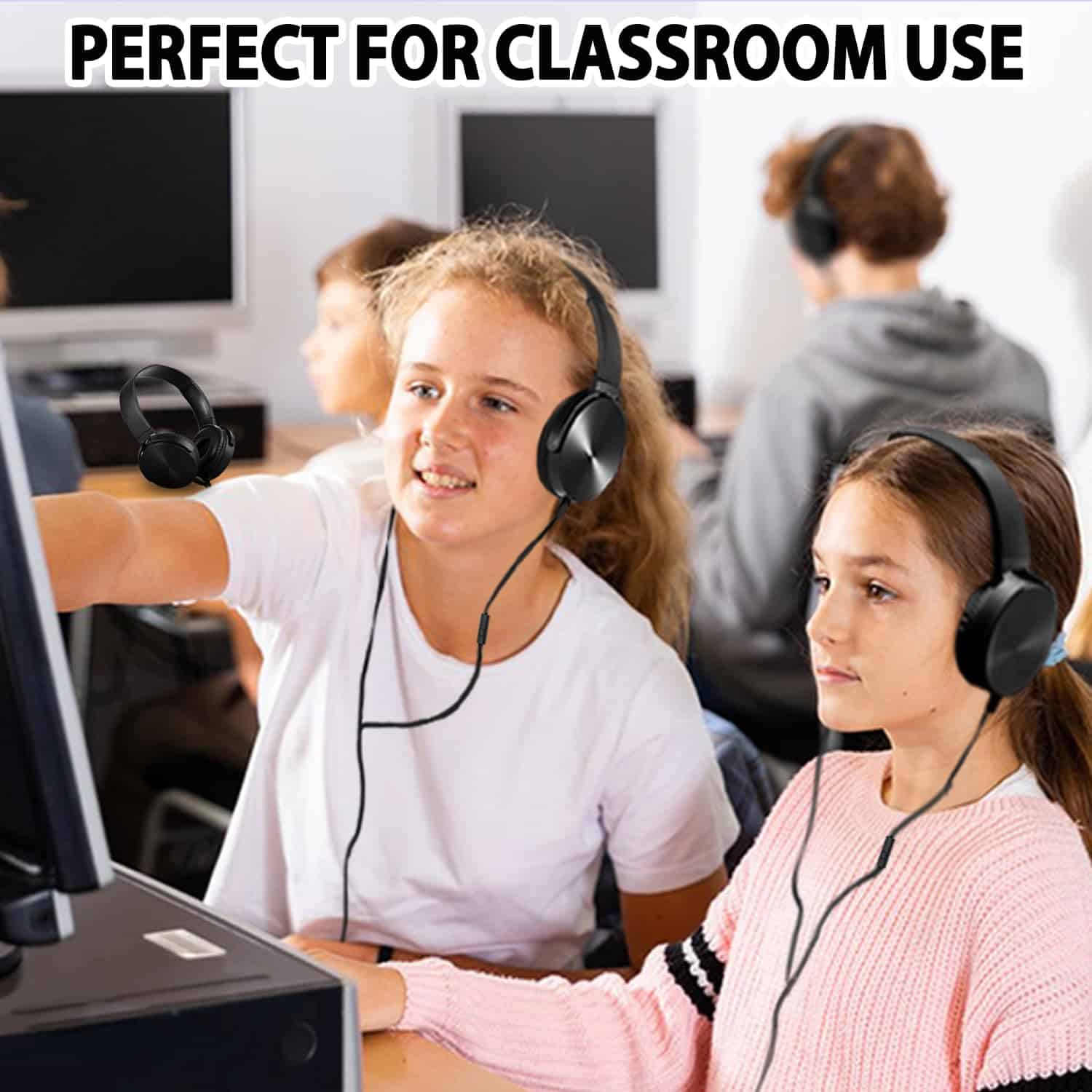 Paquete de 10 auriculares Wensdo con micrófono para niños - Imagen 6