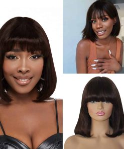 Pelucas de Bob Savasana para Mujeres Negras Cabello Humano