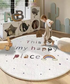 Tapete Infantil LIULA Happy Rainbow, Alfombra Redonda para