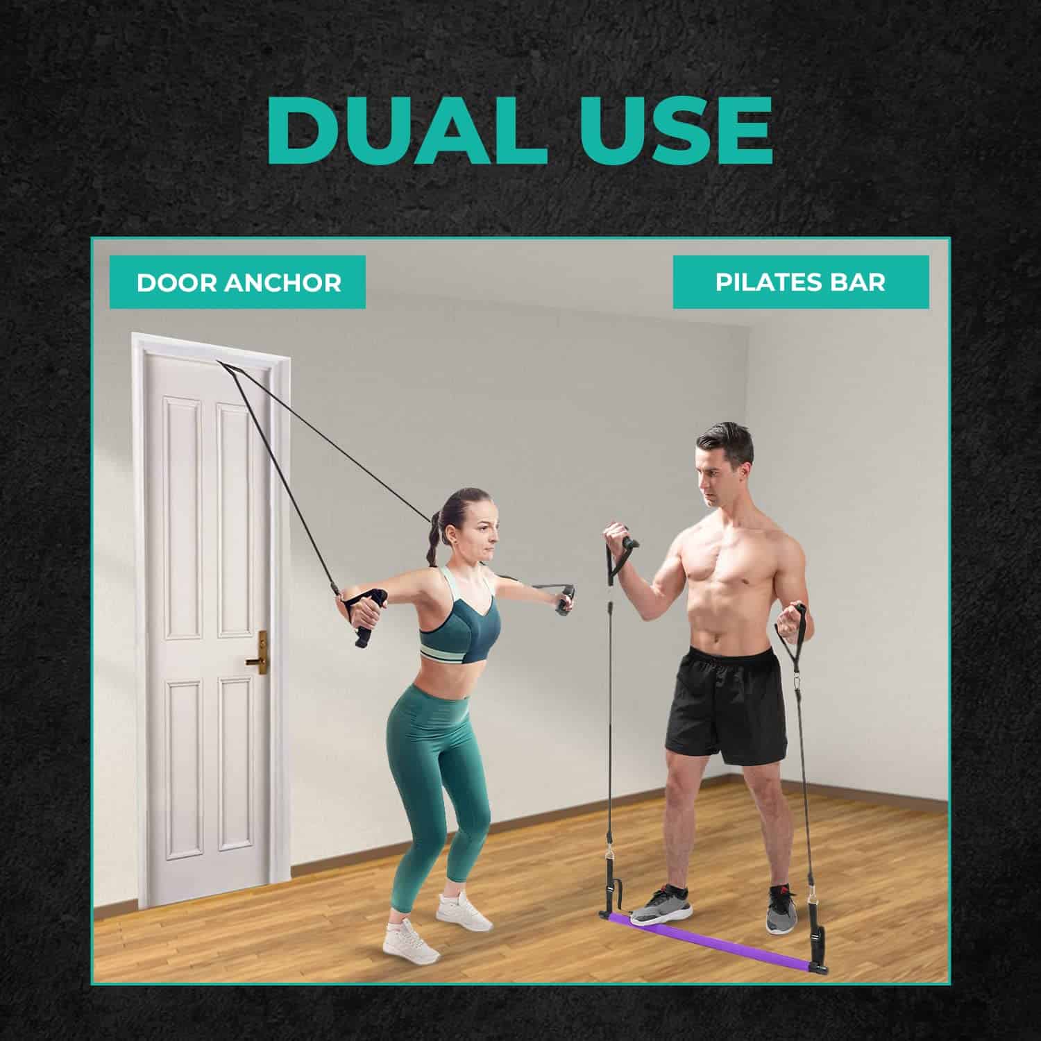 Kit de Barra de Pilates Repston con Bandas de -Purple - Imagen 5