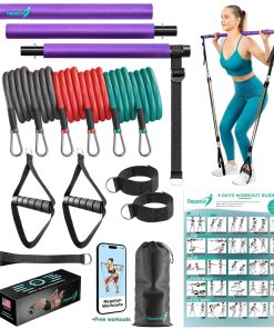 Kit de Barra de Pilates Repston con Bandas de -Purple
