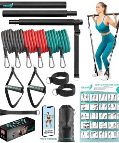 Kit de Barra de Pilates Repston con Bandas de -Negro