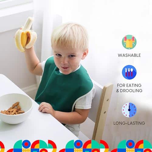 Toppy Toddler Baberos Impermeables Grandes para Bebés con - Imagen 8