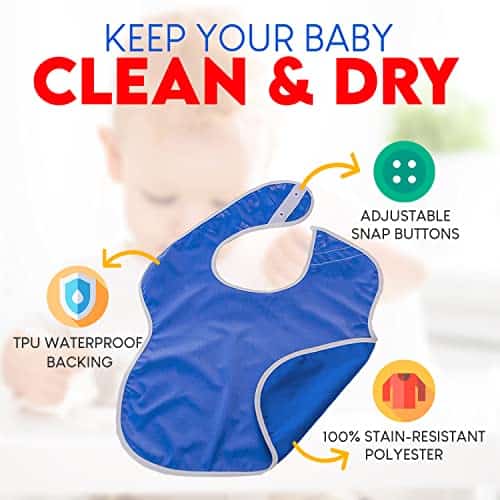 Toppy Toddler Baberos Impermeables Grandes para Bebés con - Imagen 3