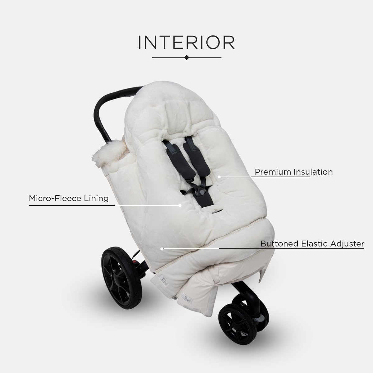 7AM Enfant Manta para Cochecito 212 - Manta -White Fur & Bei - Imagen 4