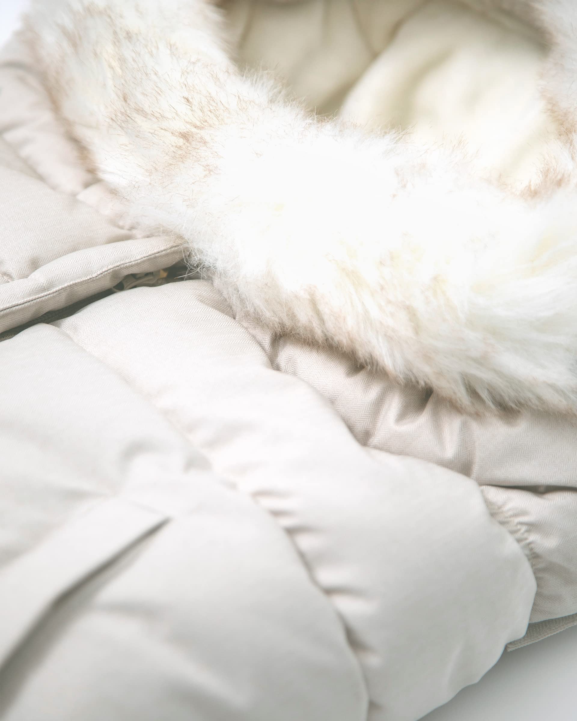 7AM Enfant Manta para Cochecito 212 - Manta -White Fur & Bei - Imagen 6