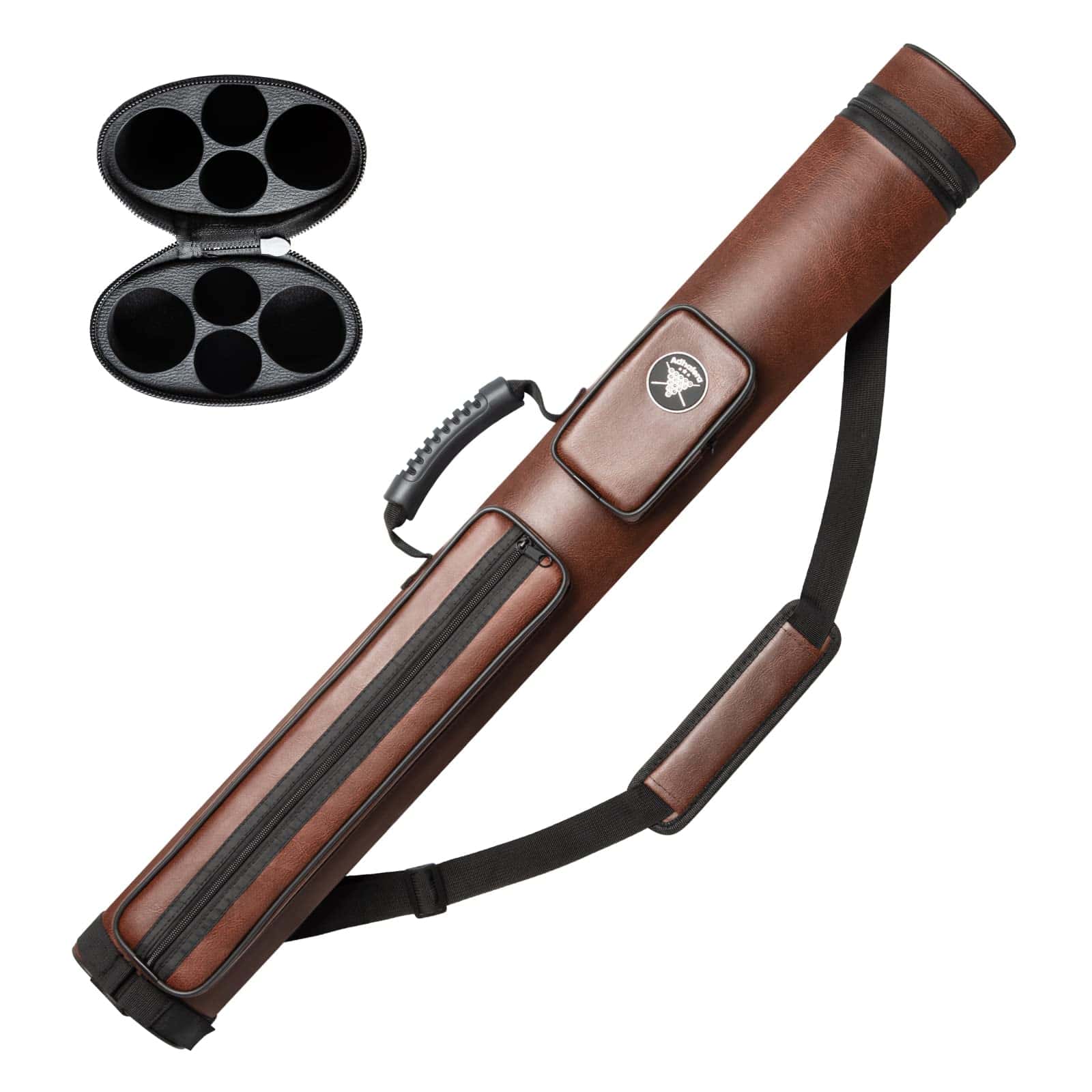 Estuche para Taco de Billar Adhafera, Estuche Duro para 2 X