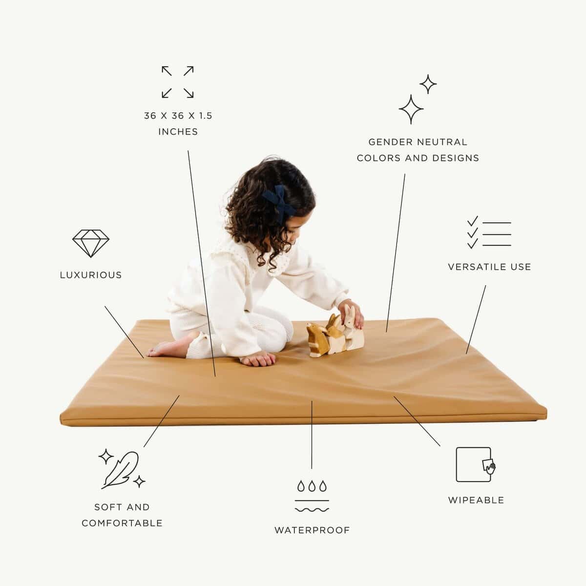 Tapete de Juego para Bebés - Tapete Cuadrado Acolchado - Imagen 3