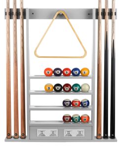 Rack de billar y marcador 2 en 1 HMQQ, sostiene 6 palos de