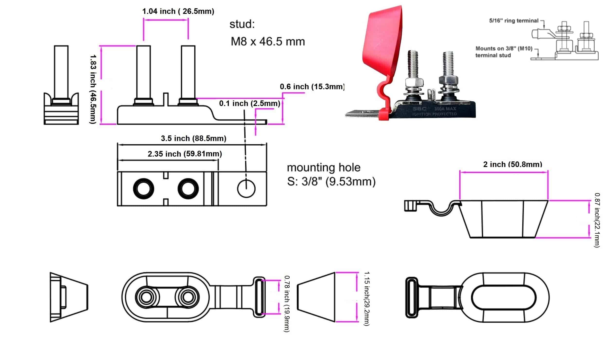 Bloque de Fusibles para Batería Clasificado para - Imagen 4