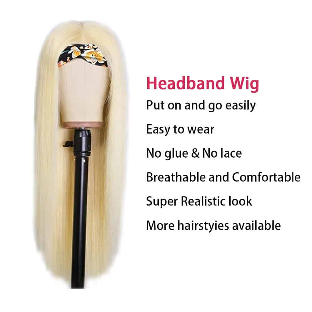 Pelucas de Diadema 613 Rubia Cabello Humano Peluca de - Imagen 7