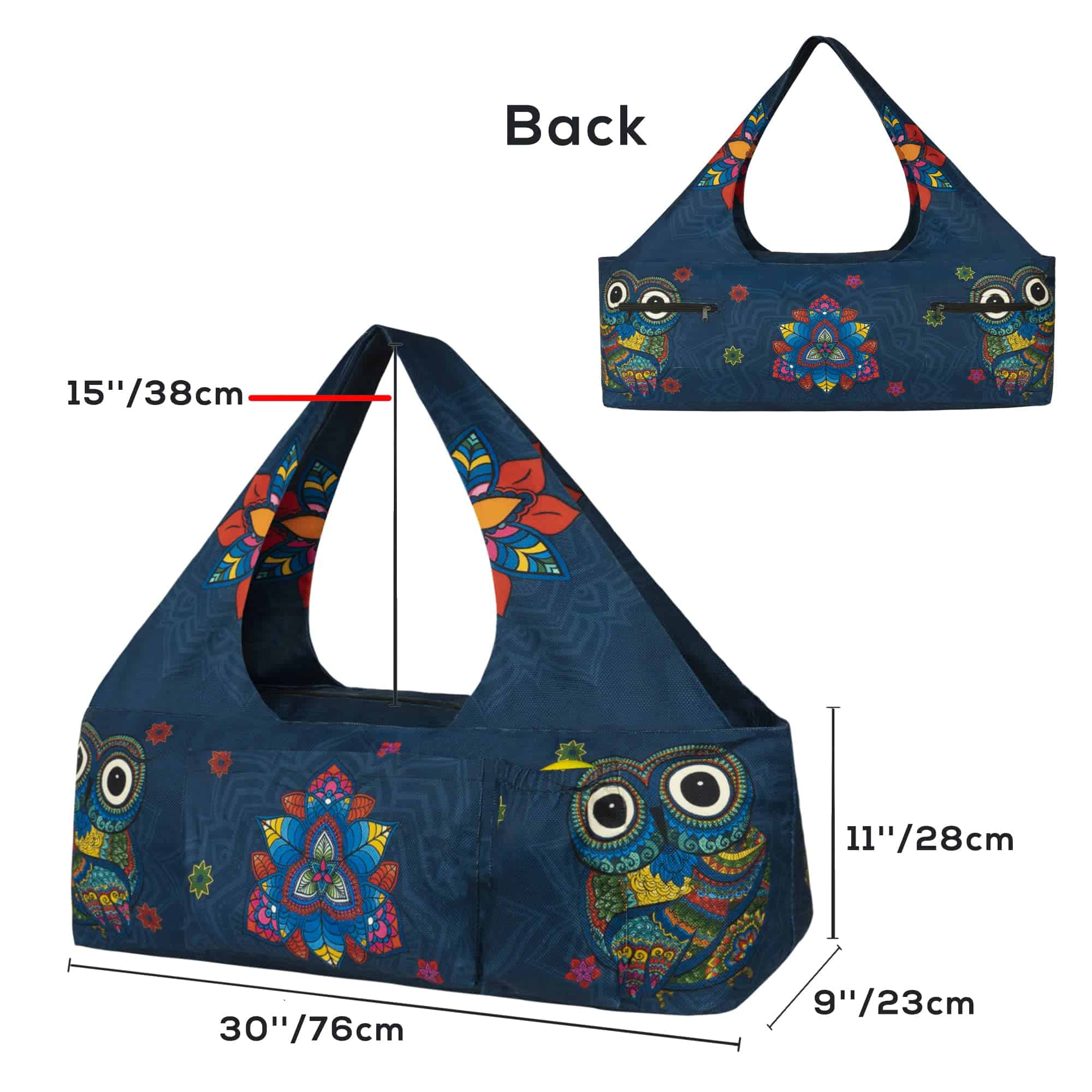 Bolsa de Yoga BagYG-Large con Correa, -Mandala Búho - Imagen 3