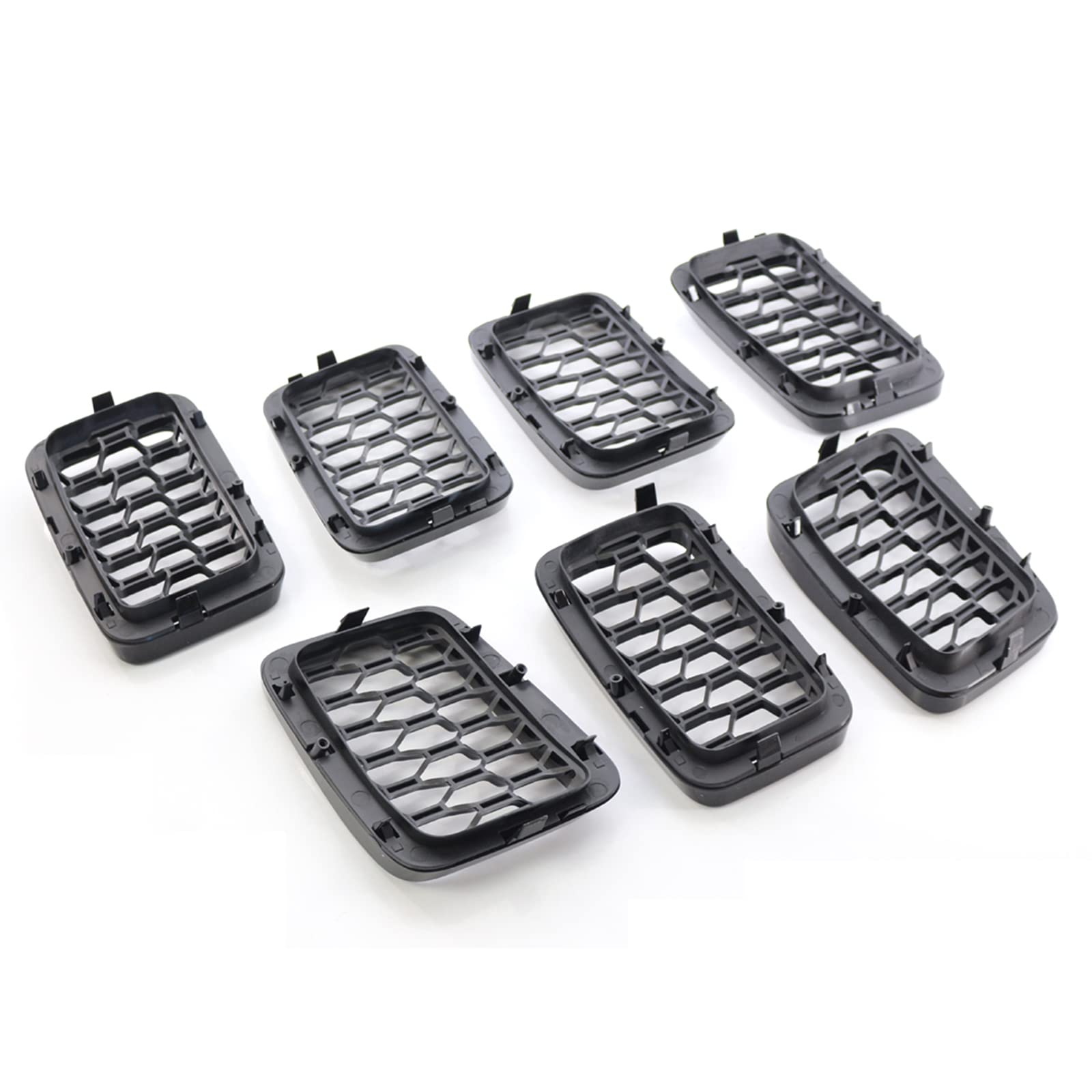 KYYET 7PCS Rejillas de Malla de Panal Brillante Negro para - Imagen 3