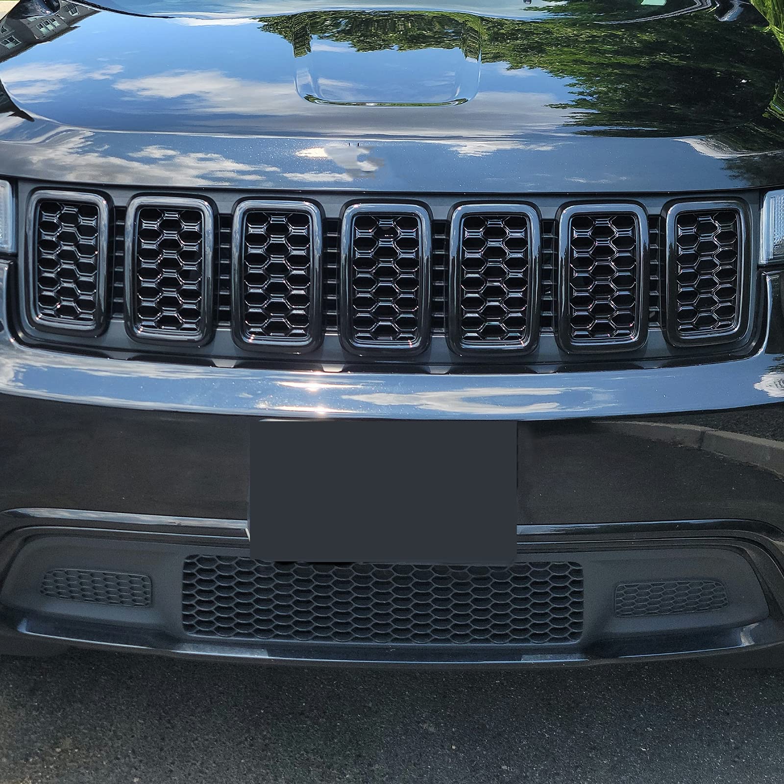 KYYET 7PCS Rejillas de Malla de Panal Brillante Negro para - Imagen 6