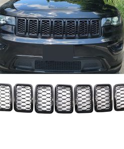 KYYET 7PCS Rejillas de Malla de Panal Brillante Negro para