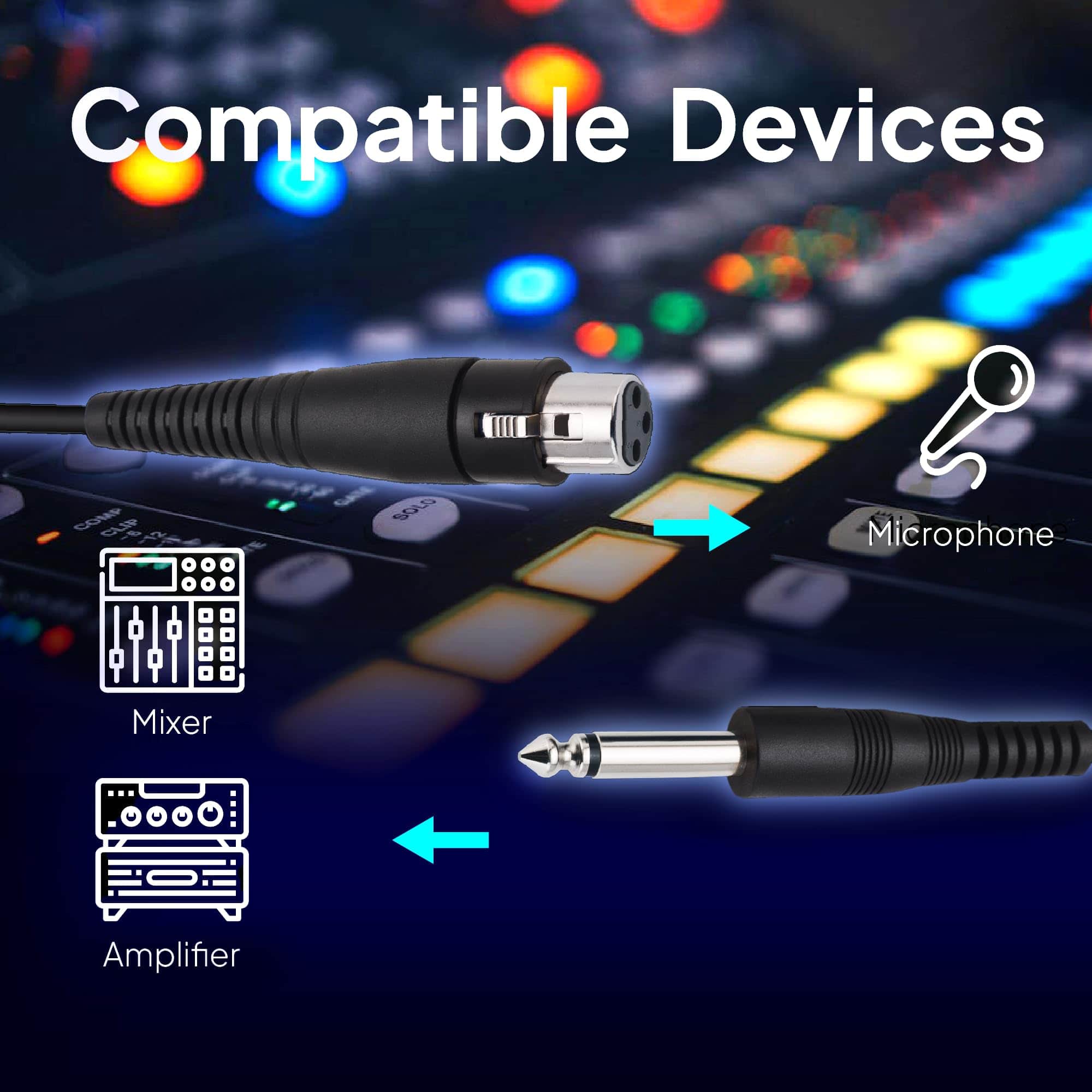 Cable de Micrófono CAROL XLR Hembra a 6.35mm (1/4 pulgadas) - Imagen 4