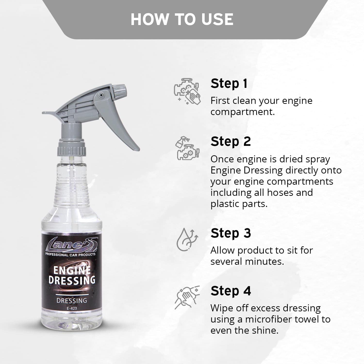 LANE'S Engine Dressing - Protector de motor para un brillo - Imagen 6