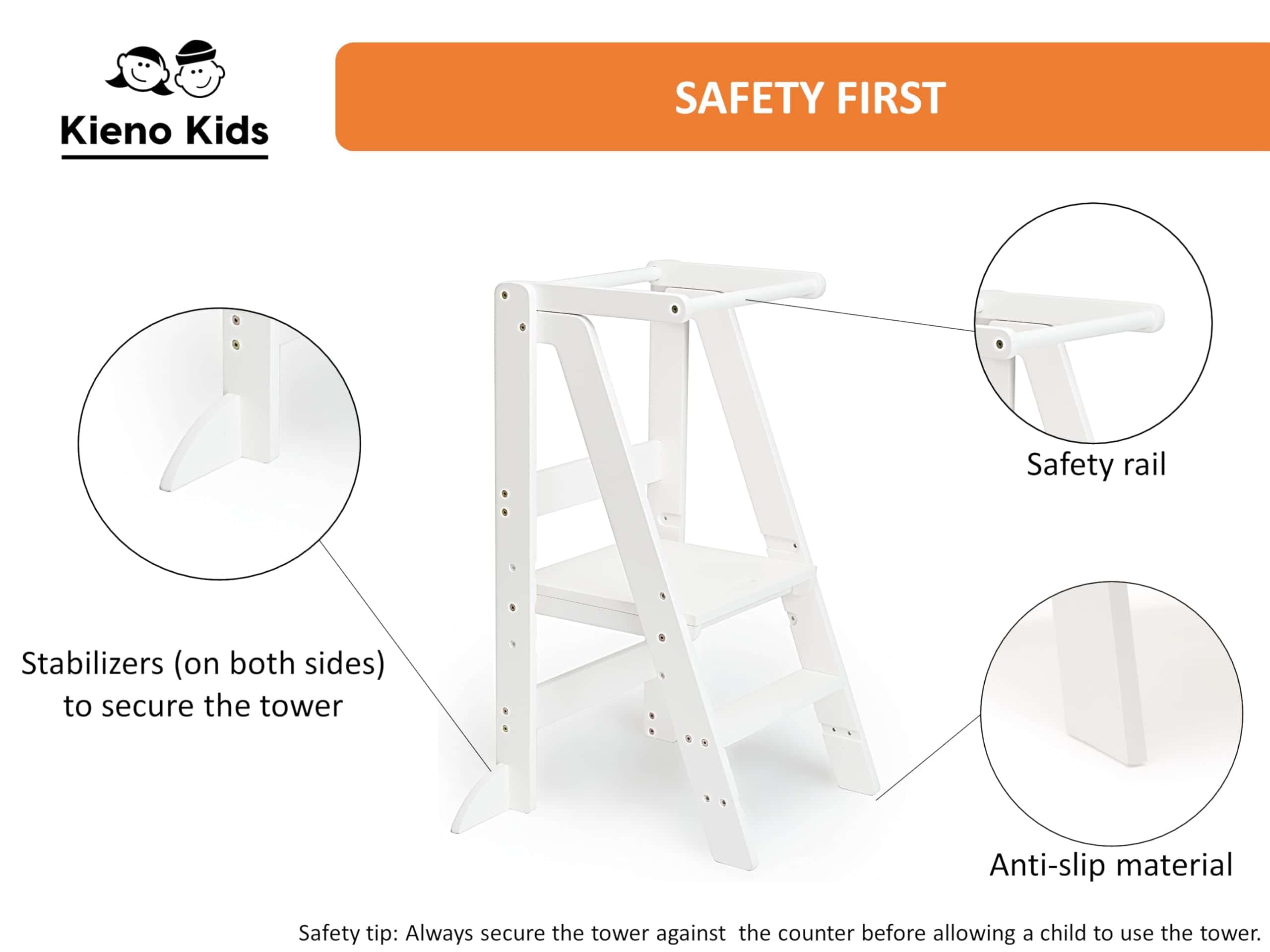 Taburete de Cocina Plegable para Niños - Torre Plegable - Imagen 4