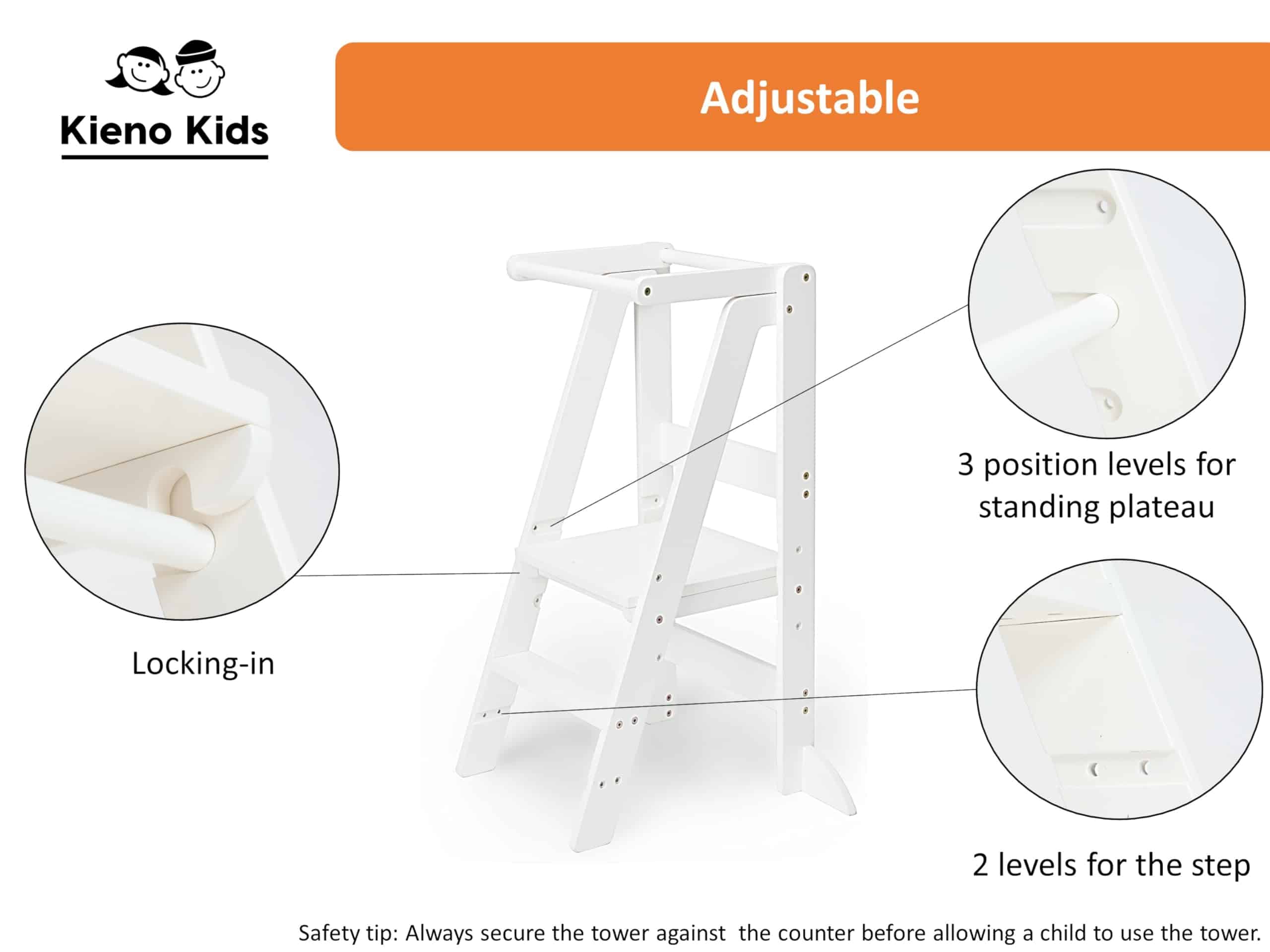 Taburete de Cocina Plegable para Niños - Torre Plegable - Imagen 5