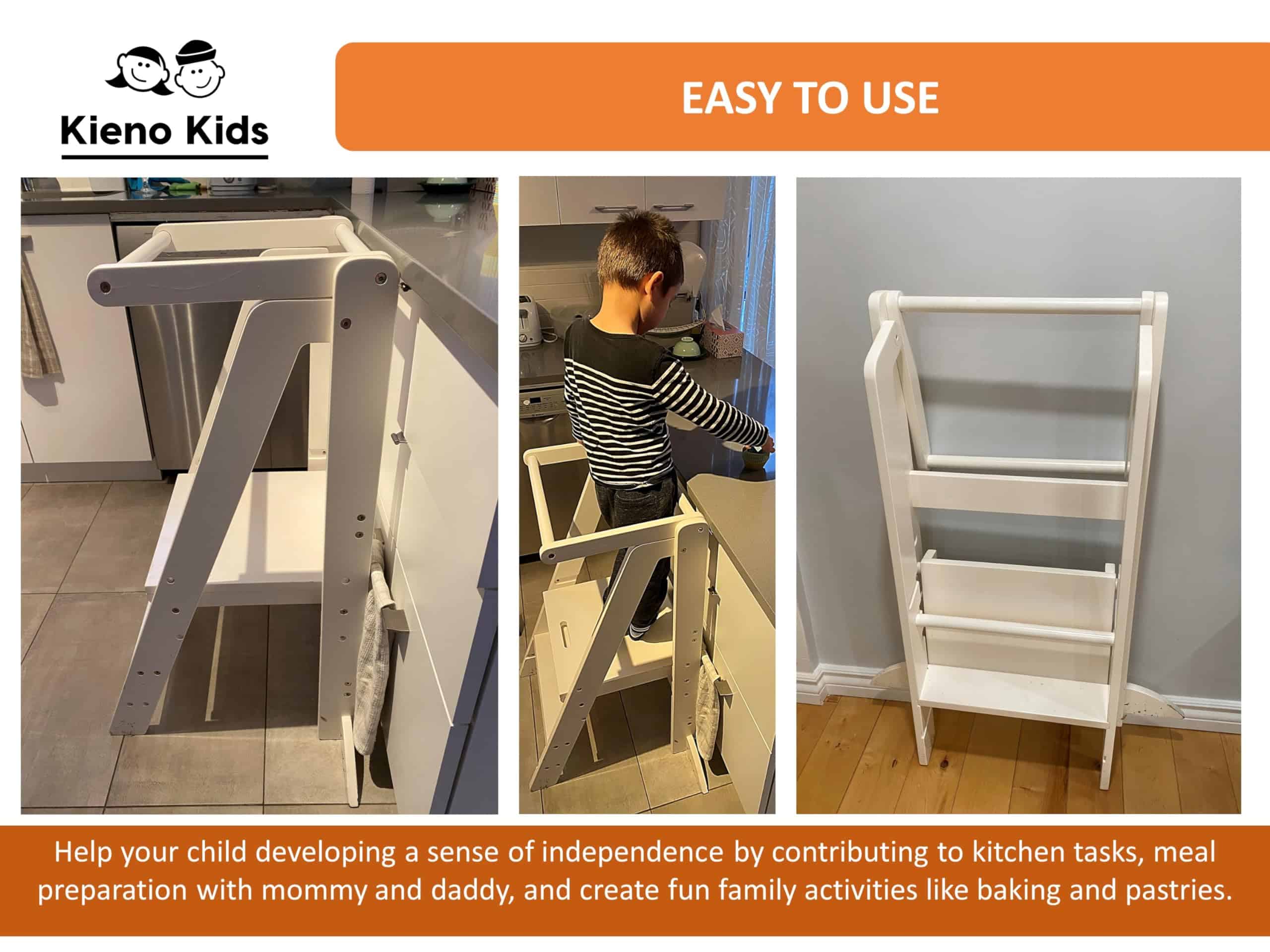Taburete de Cocina Plegable para Niños - Torre Plegable - Imagen 8