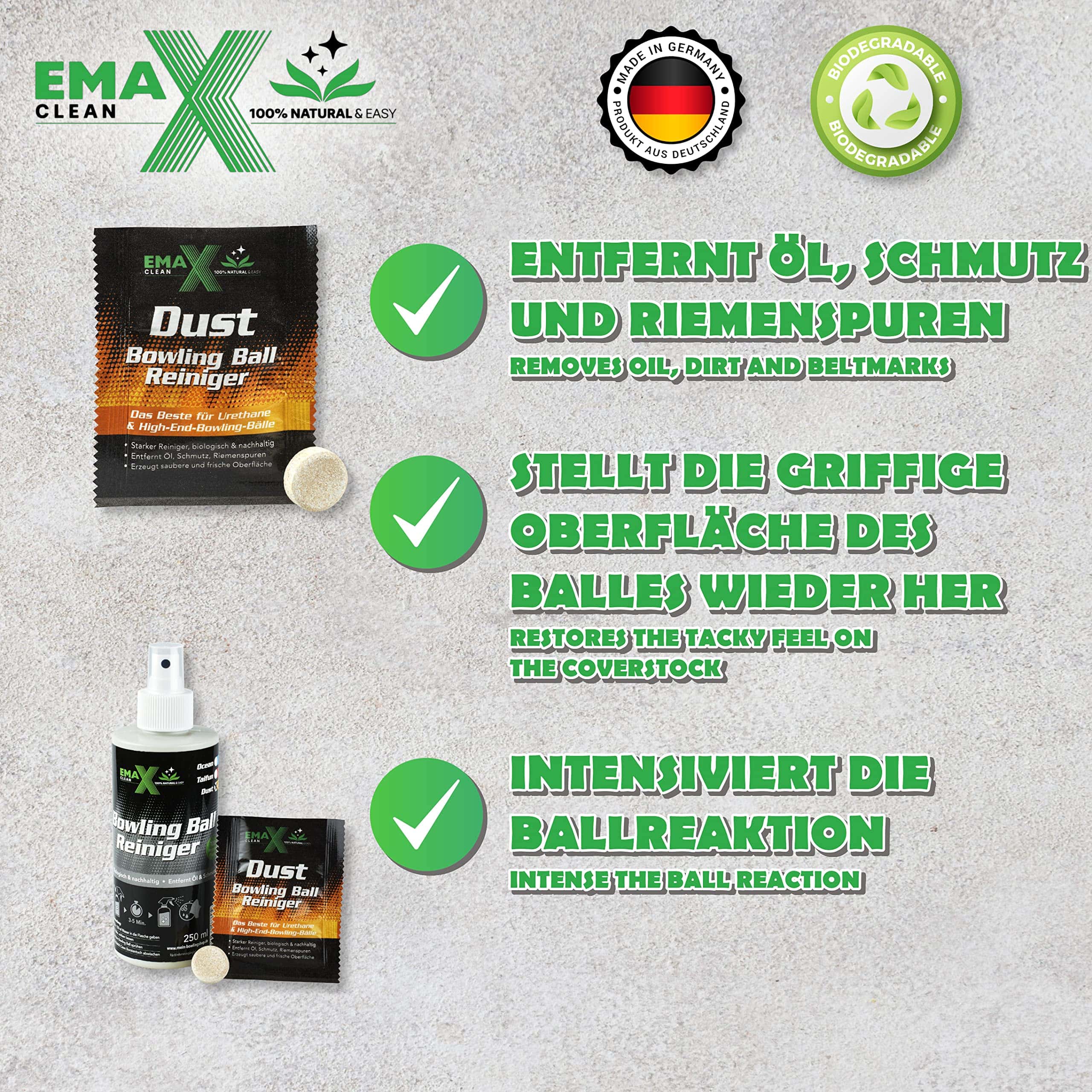 EMAX CLEAN Dust | Limpiador de Bolas de Bolos | Agente de - Imagen 5