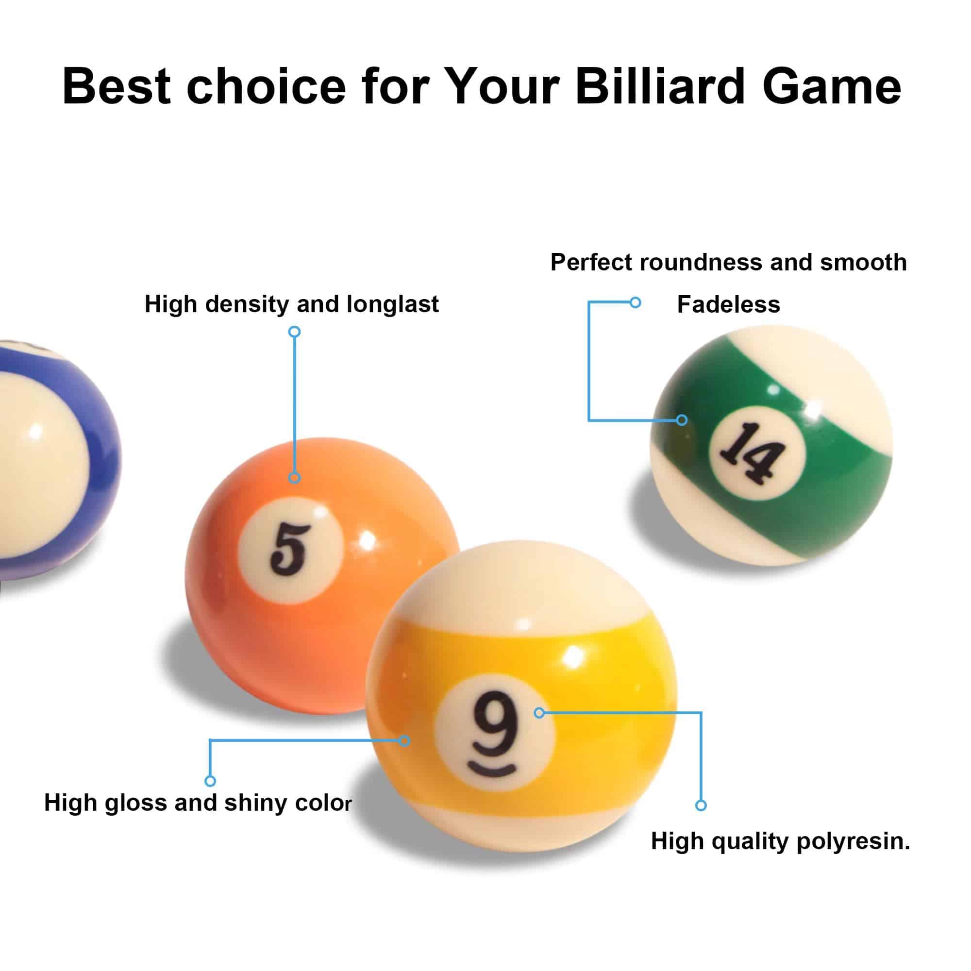 Set de Bolas de Billar CUEMART Tamaño 2-1/4 Pulgadas - Imagen 4