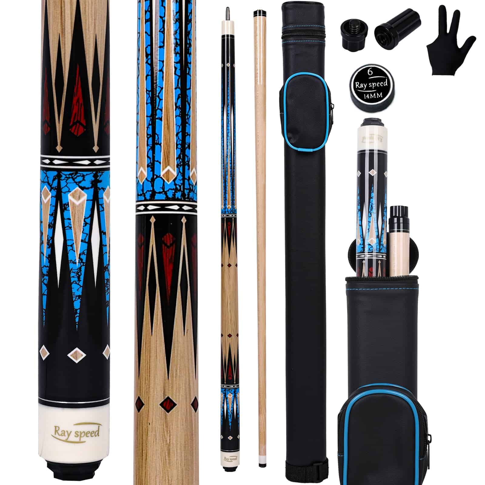 Palillo de Billar Ray Speed con Estuche Rígido Madera de