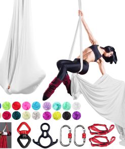 Set de Telas Aéreas PRIORMAN, Hamaca de Yoga -Blanco