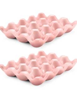 Porta huevos de cerámica de 12 tazas Flexzion - Bandeja de