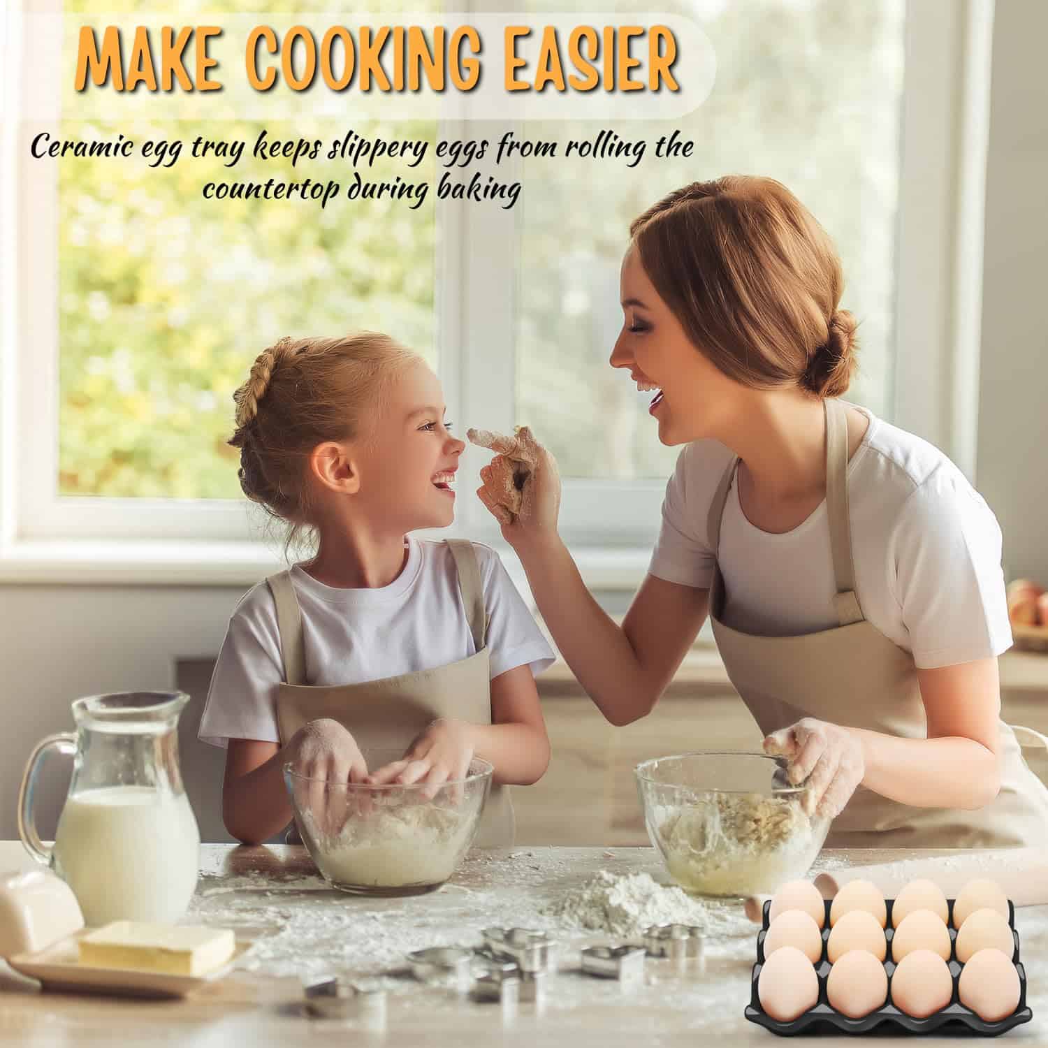 Porta Huevos de Cerámica de 12 Tazas para Refrigerador - - Imagen 10