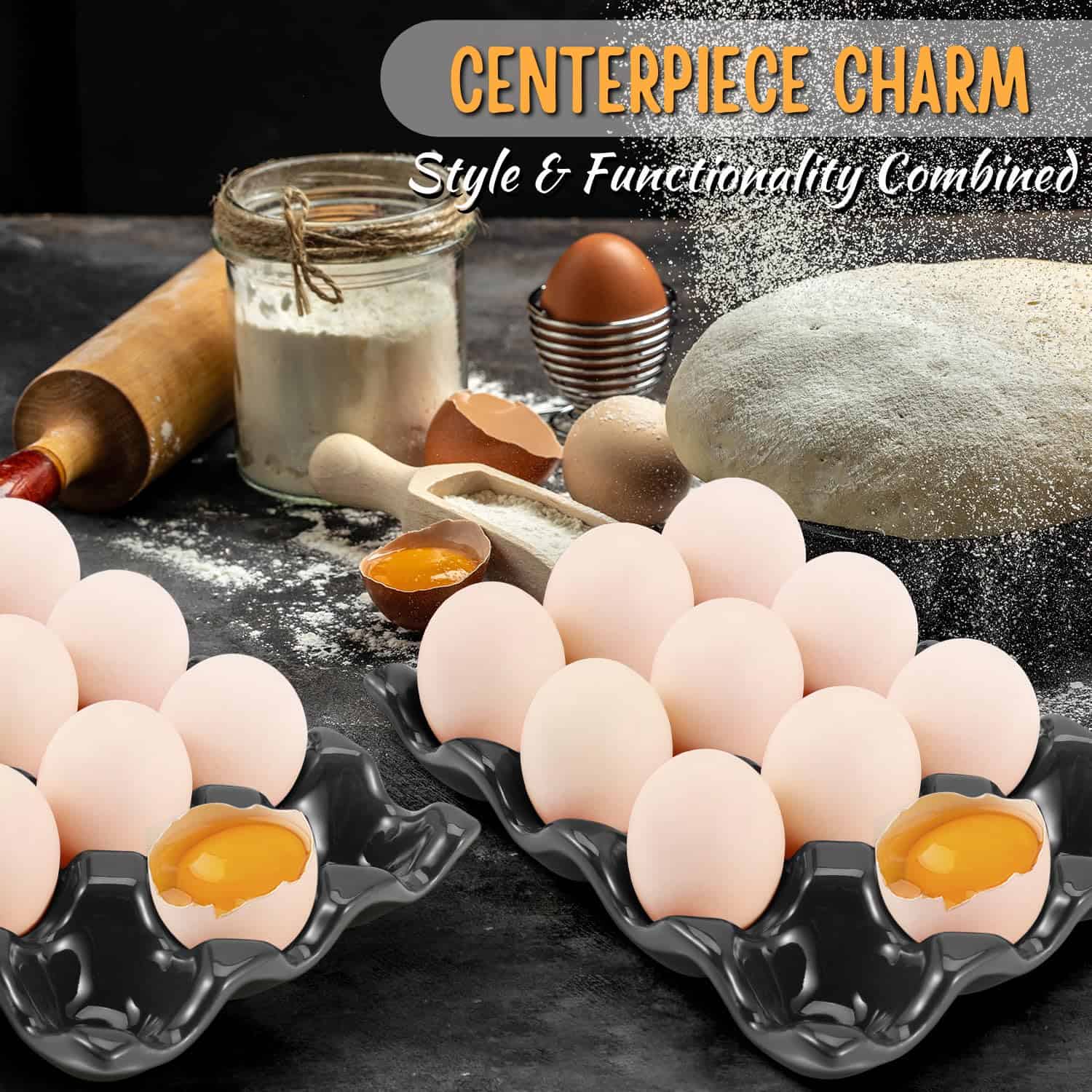 Porta Huevos de Cerámica de 12 Tazas para Refrigerador - - Imagen 7