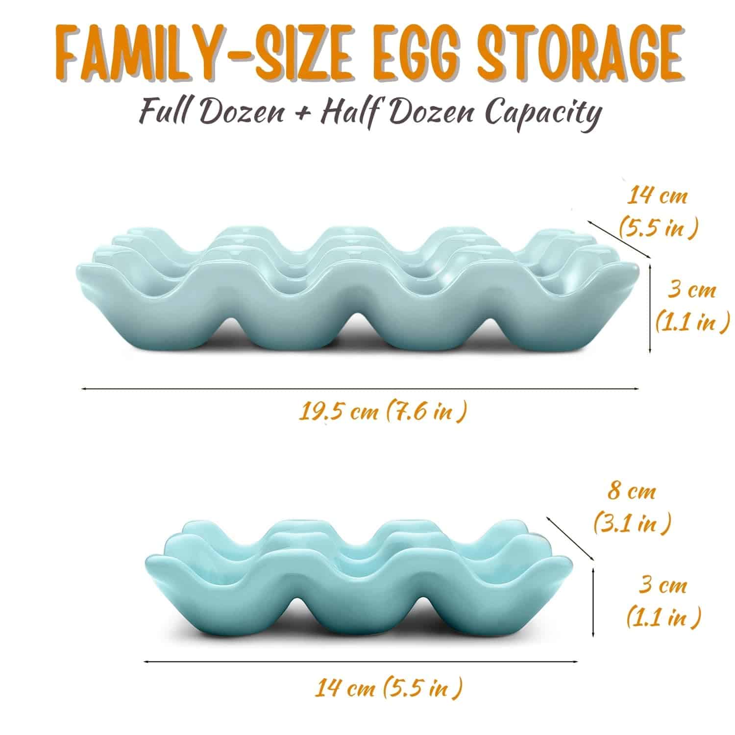 Flexzion 12 Cups Ceramic Egg Holder - Bandeja de Porcelana - Imagen 8