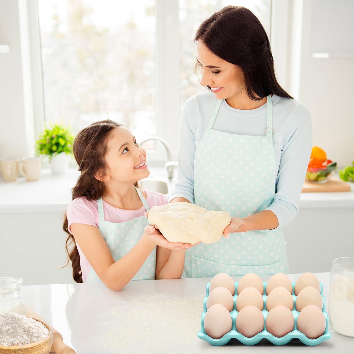 Flexzion 12 Cups Ceramic Egg Holder - Bandeja de Porcelana - Imagen 9