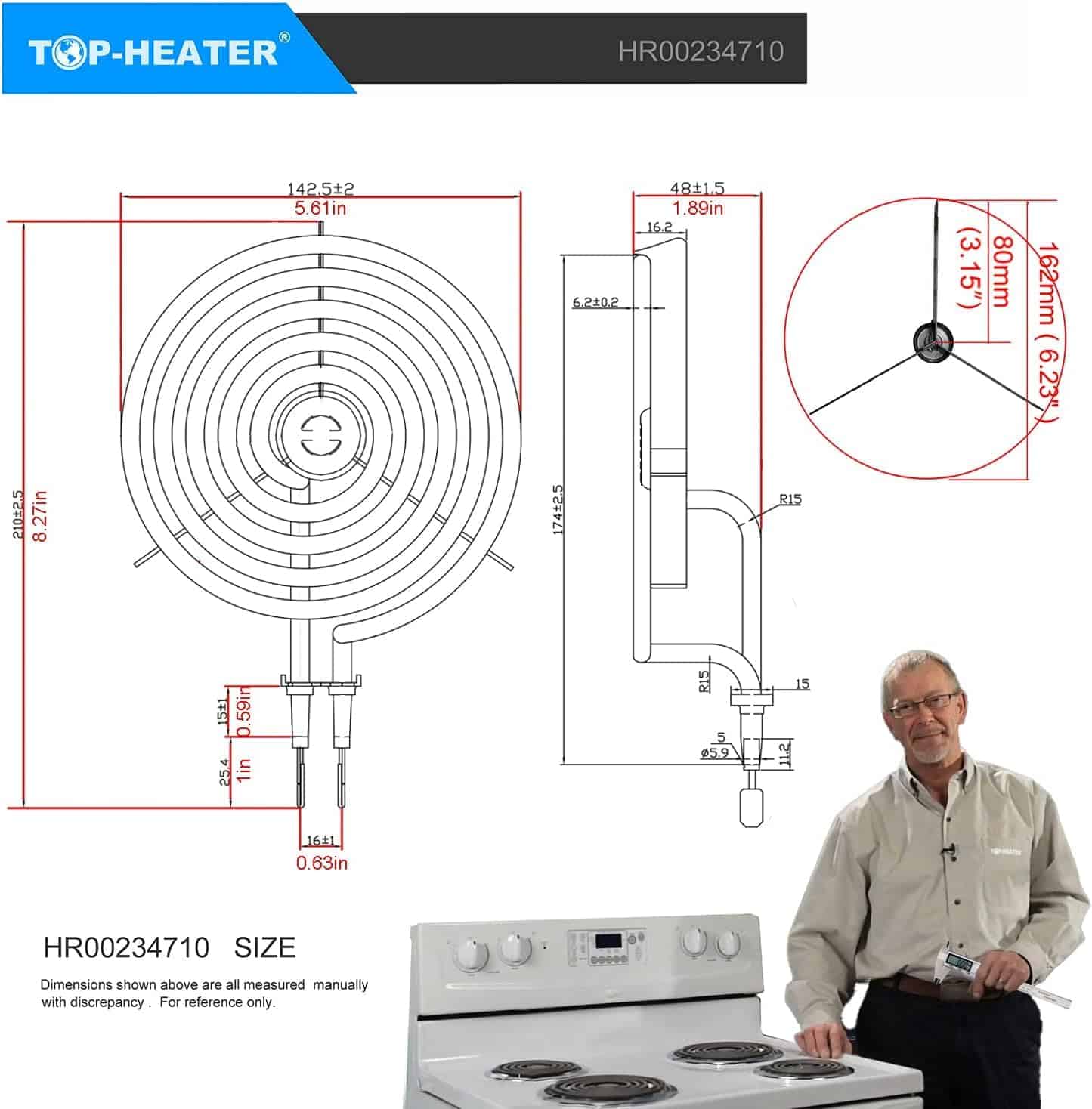 Quemador de estufa 234710(WB30M1) 6� Quemador de cocina - Imagen 3