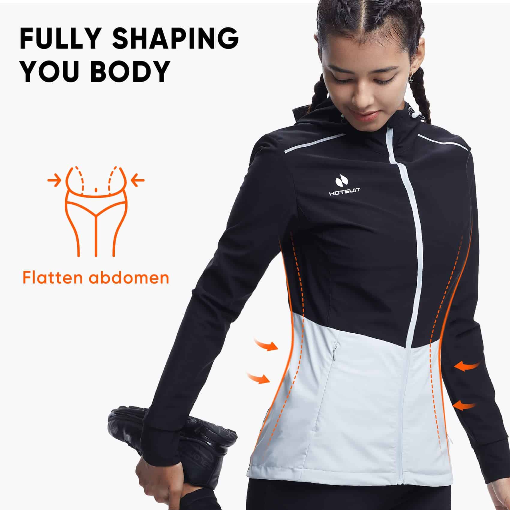 Traje de Sauna HOTSUIT para Mujeres -Negro, XL - Imagen 4