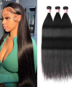 DaiMer 3 Paquetes de Extensiones de Cabello Humano Tejido