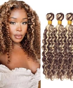 Mechones de Realce Paquetes Ombre Pelo Humano Rubia Onda