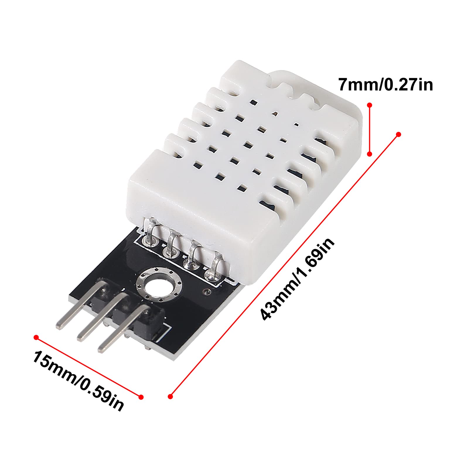 AEDIKO 6pcs Sensor de Temperatura y Humedad Digital DHT22 - Imagen 6