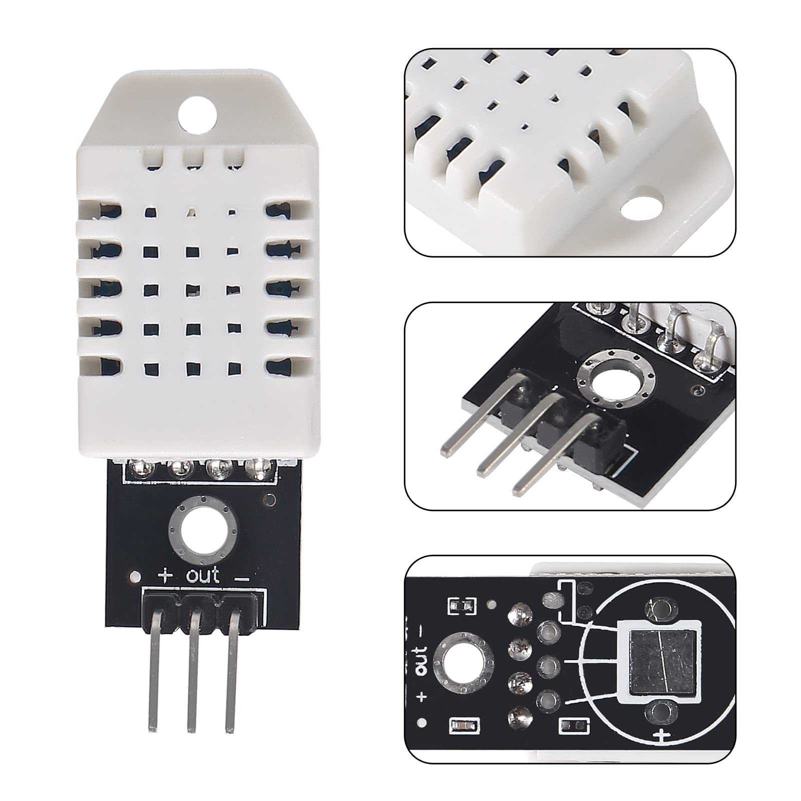 AEDIKO 6pcs Sensor de Temperatura y Humedad Digital DHT22 - Imagen 3
