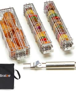 Set de 4 grandes cestas de grill para brochetas BRAIZE con
