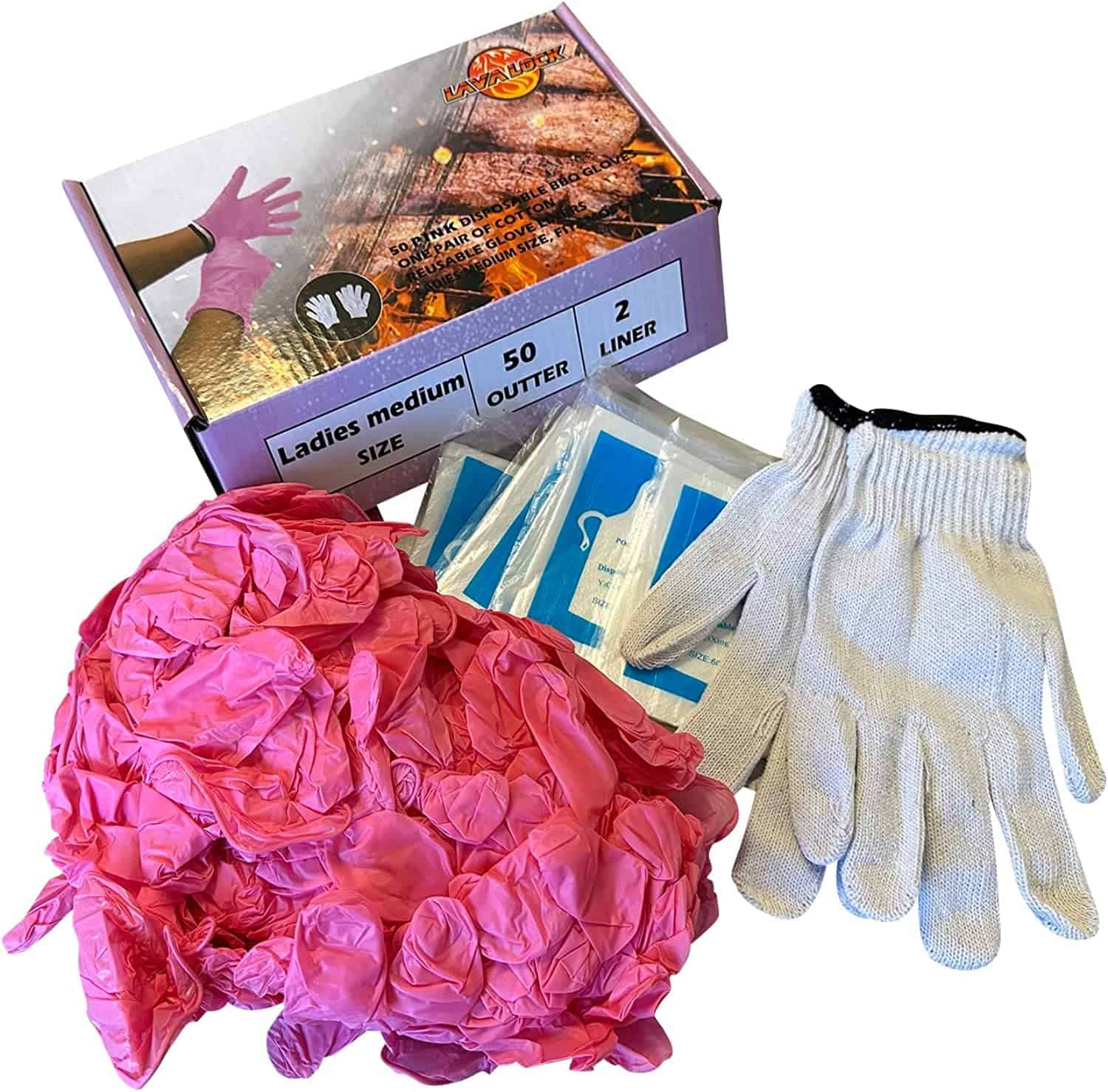 Guantes desechables de nitrilo LavaLock con forro de - Imagen 4