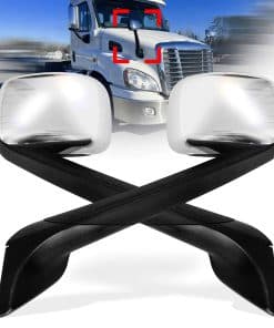 Espejos de capó calefactados cromados para Freightliner