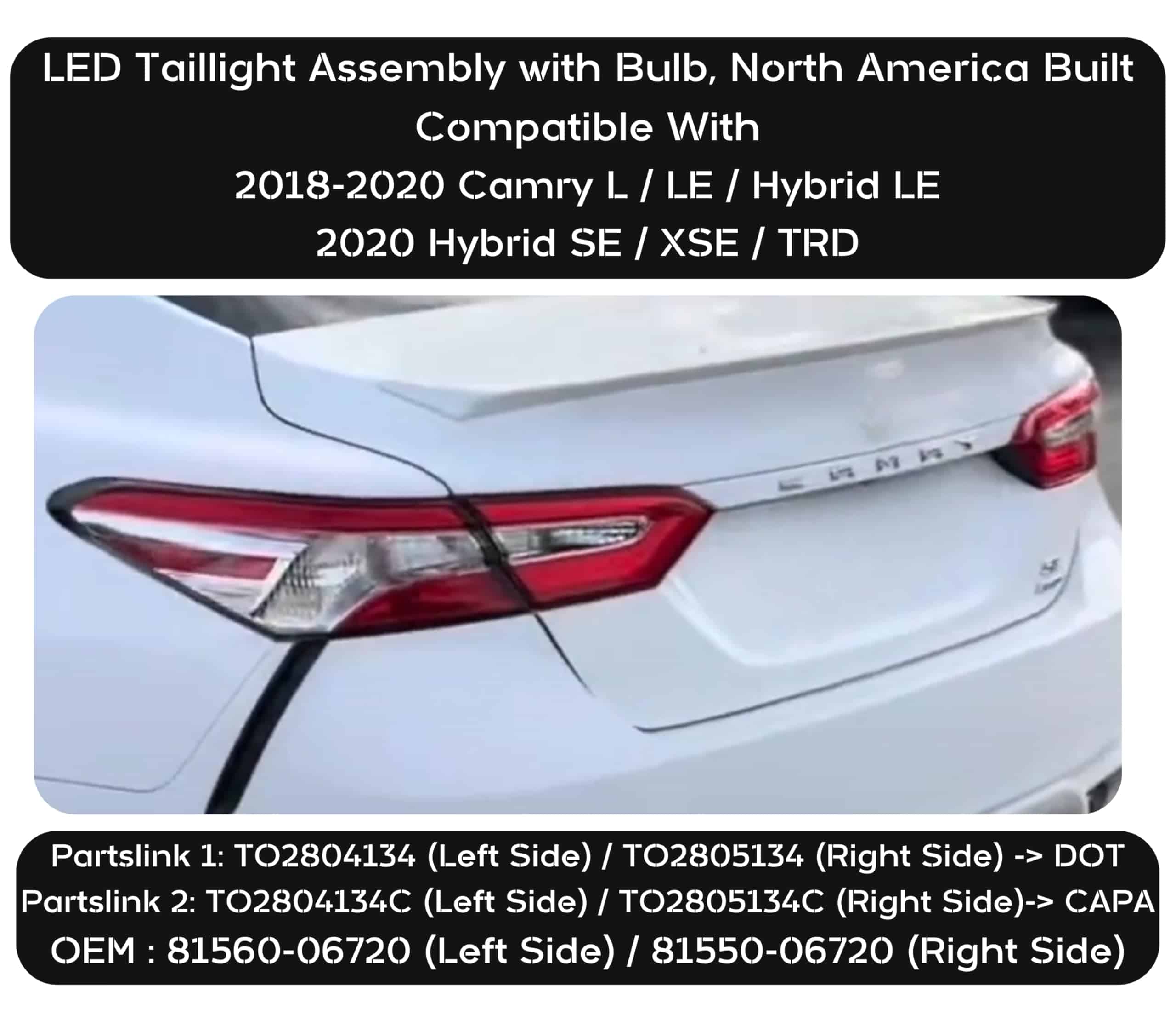 Ensamblaje de Luz Trasera de Repuesto para Toyota Camry - Imagen 5